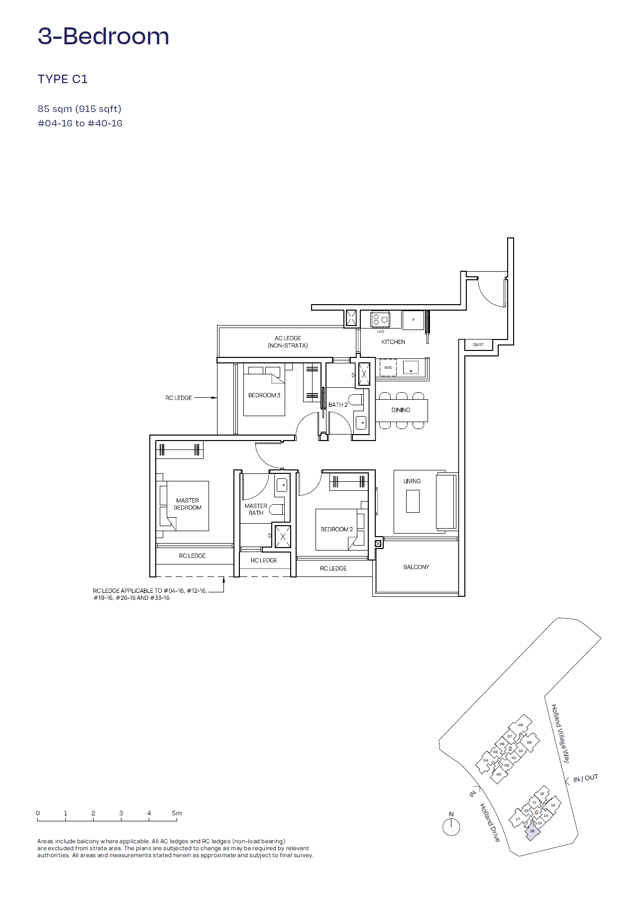 Skye At Holland 1 Bedroom Floor Plan 4
