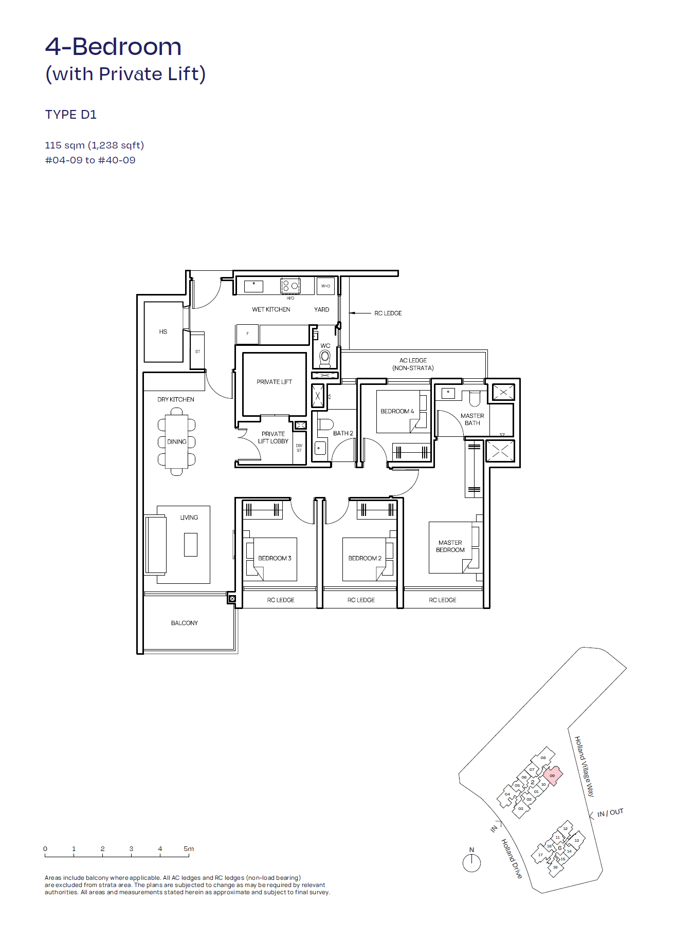 Skye At Holland 1 Bedroom Floor Plan 6